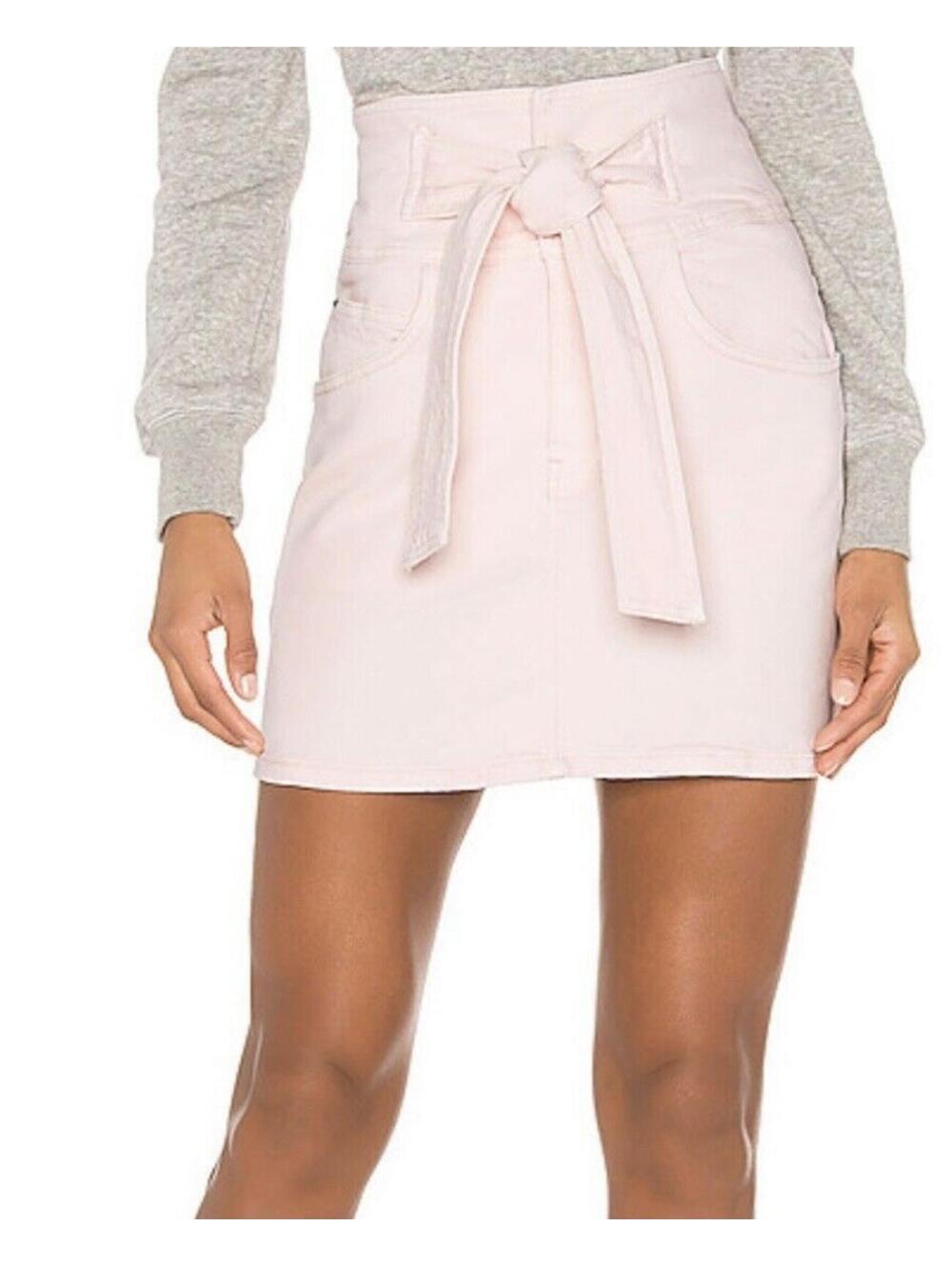 2615 Rebecca Minkoff Women's Solid Denim A-Line Casual Pink sz XS